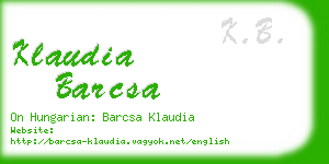 klaudia barcsa business card